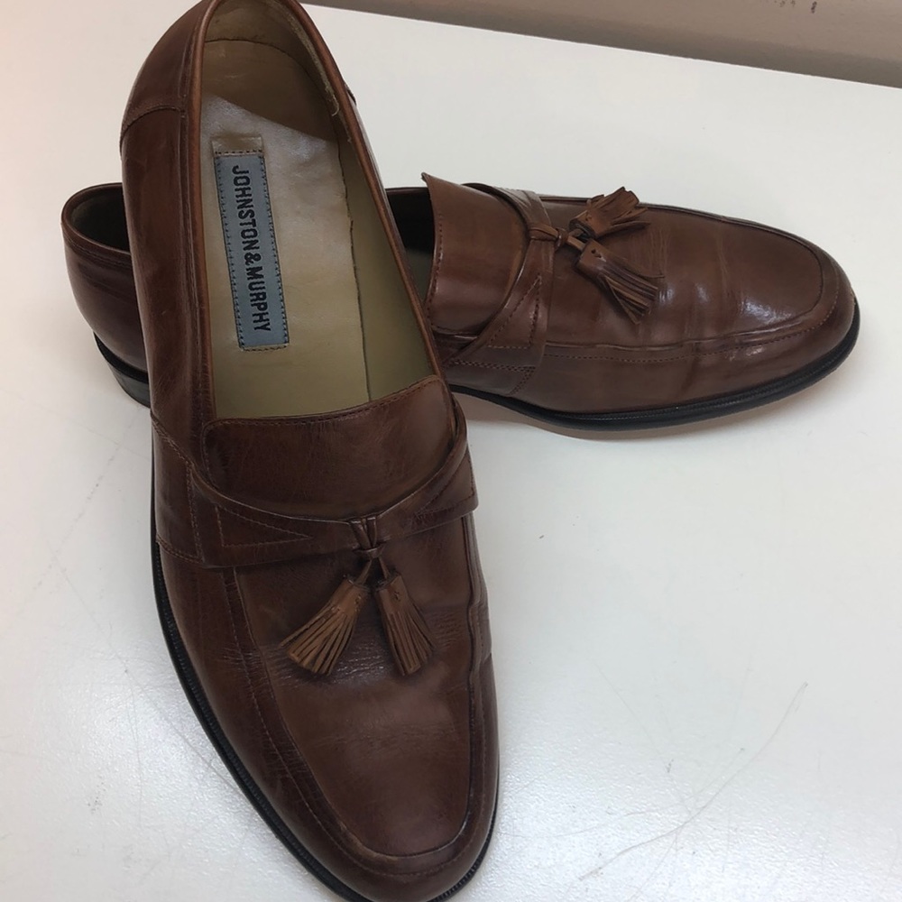 Johnston & Murphy Brown Leather Tassel Loafers